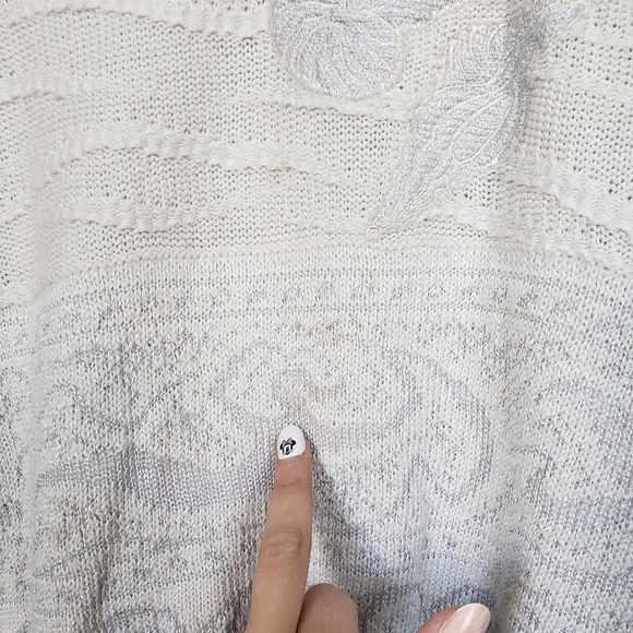 Vintage grandmacore cottagecore knit mermaid short sleeve sea medium large - Picture 7 of 12